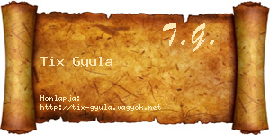Tix Gyula névjegykártya